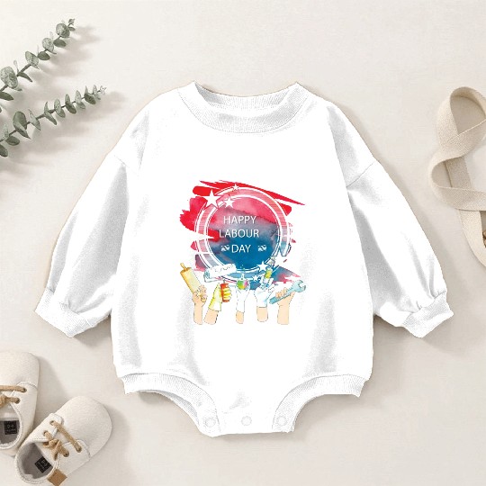 Labor Day Celebration Artwork Baby Romper Sweatshirts