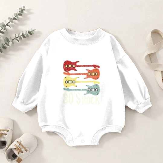 80s Rock Band Guitar Cassette Tape 1980s Baby Romper Sweatshirts