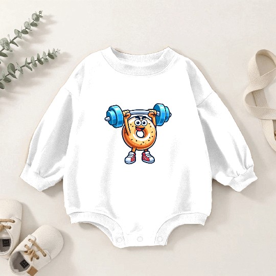 Fitness Gym Sport Bodybuilder Bodybuilding Bagel Baby Romper Sweatshirts