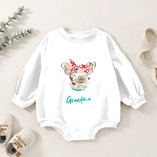 French Bulldog Lovers FRENCHIE GRANDMA Funny Baby Romper Sweatshirts