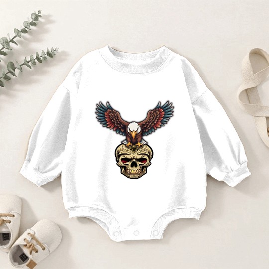 AI Eagle & Skull Kids Baby Romper Sweatshirts Design