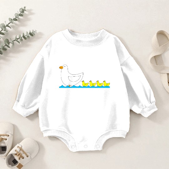 Duck with ducklings Baby Romper Sweatshirts