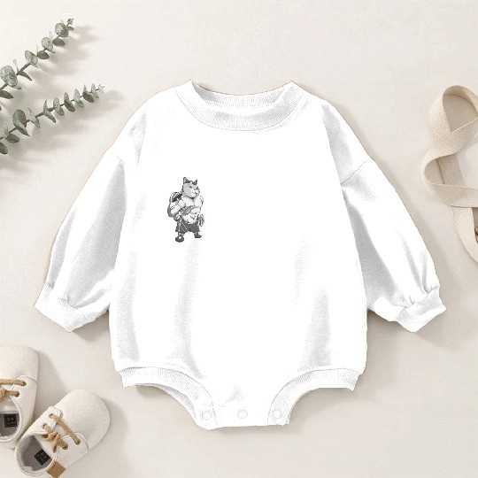 Funny Cat Meme Mewing Not Meowing Jawline Baby Romper Sweatshirts