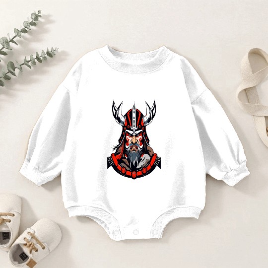 Warrior's Wrath,Veteran Warrior Portrait Baby Romper Sweatshirts