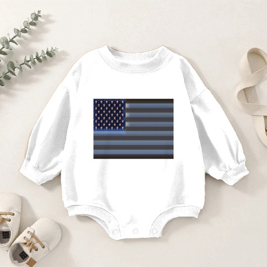 USA Flag with Space Stars & Stripes design Baby Romper Sweatshirts