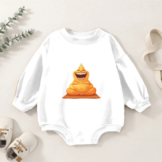 Joyful Yellow Creature Embracing Laughter Baby Romper Sweatshirts