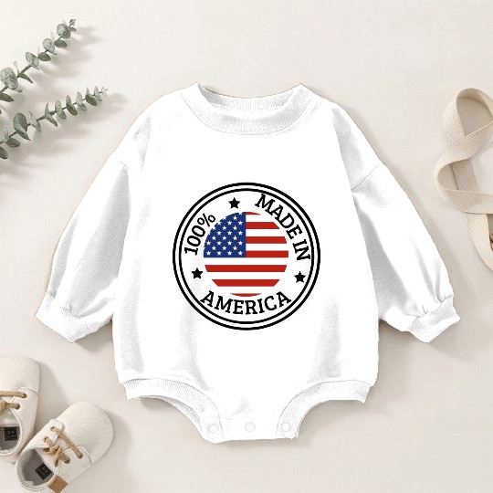 USA Made in America Baby Romper Sweatshirts