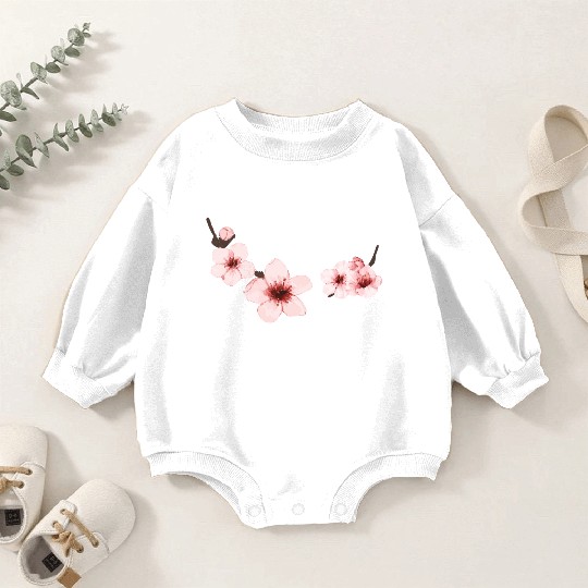 Spring floral Baby Romper Sweatshirts Elegant Cherry Blossom Design