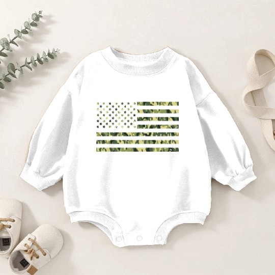 Camo American Flag USA Camouflage Men Boys Women Baby Romper Sweatshirts
