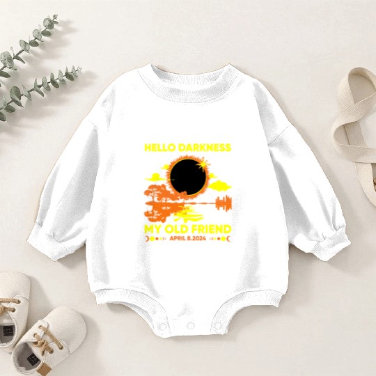Hello Darkness My Old Friend - April 8th 2024 Baby Romper Sweatshirts