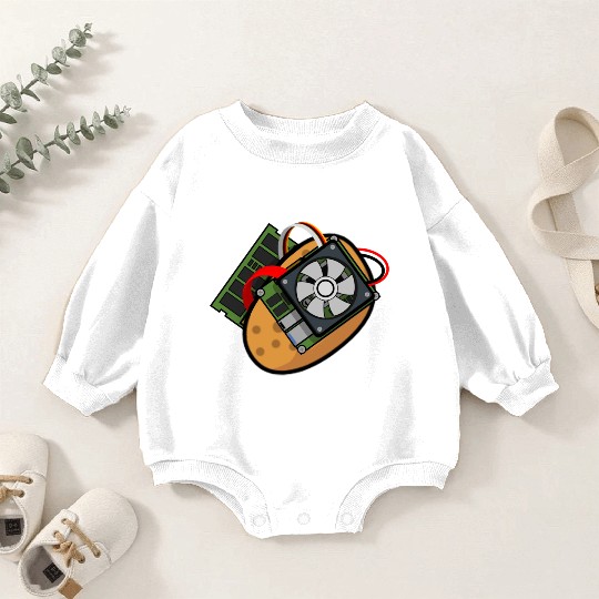 Potato Sticker Baby Romper Sweatshirts