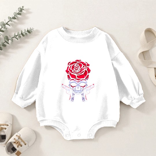 Skeleton Roses Guitar Roses Skull Guns Baby Romper Sweatshirts