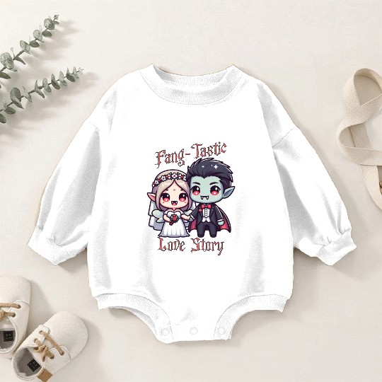 Vampire Bride and Groom Love Story Baby Romper Sweatshirts