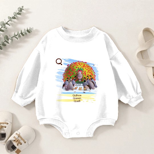 Unique Creative Cute Q Alphabet Quince Queen Quail Baby Romper Sweatshirts