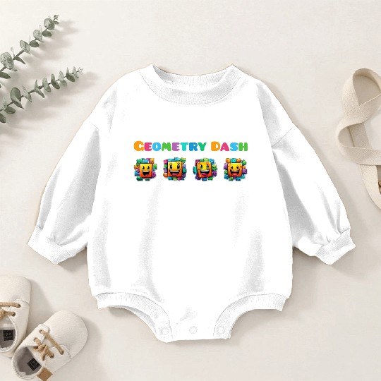 Geometry dash Baby Romper Sweatshirts