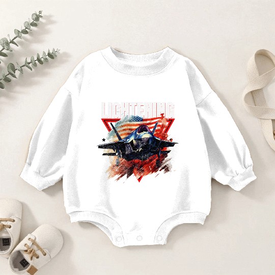 F35 Lightning Fighter Jet Plane Veteran Military Baby Romper Sweatshirts
