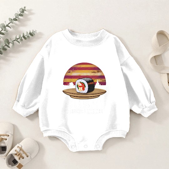 Sushi On A Retro Sunset Baby Romper Sweatshirts