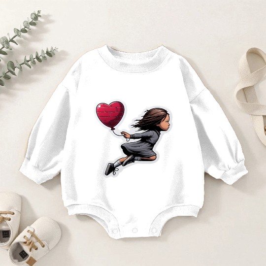 Girl with Balloon by Banksy, Iconic Street Art Baby Romper Sweatshirts