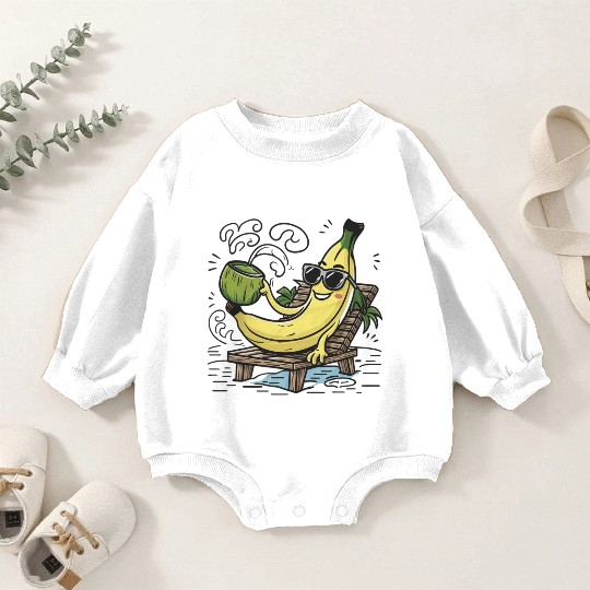 Tropical Paradise: Tranquil Beach Sunset Baby Romper Sweatshirts