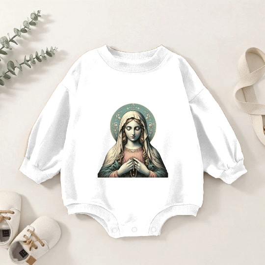 Serene Madonna ic Image Baby Romper Sweatshirts