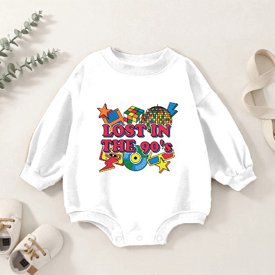 Lost in the 90s Party 1990 Reunion Music Songs Ret Baby Romper Sweatshirts