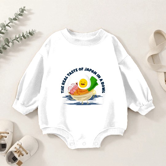 ramen is the real taste of japan in a bowl Baby Romper Sweatshirts