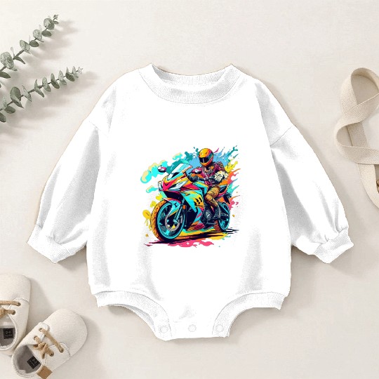 Legend cross motocycle Biker Road Trip Baby Romper Sweatshirts