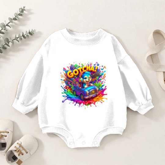 Stellar Cadence: Symphony of Neon Hues - GoTCha! Baby Romper Sweatshirts