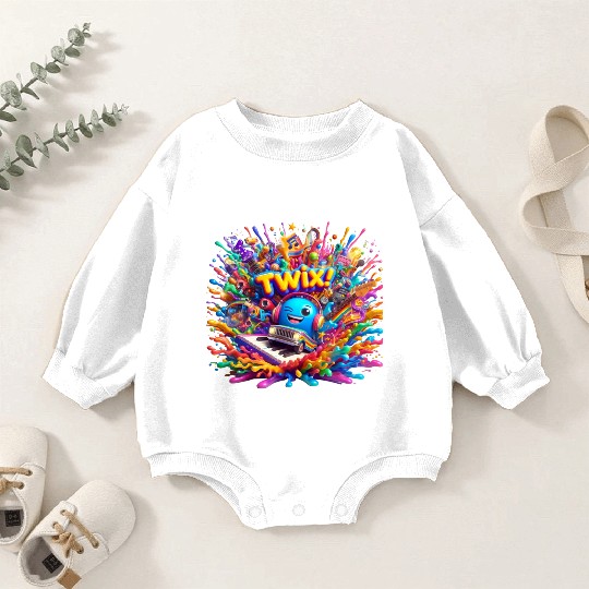 Stellar Rhapsody: Ethereal Riffs and Hues - TwiX! Baby Romper Sweatshirts