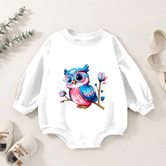 Red White and Blue Owl Baby Romper Sweatshirts