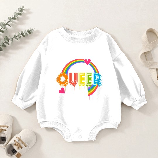 Queer Typo for Pride Month Equal Rights LGBTQ Baby Romper Sweatshirts