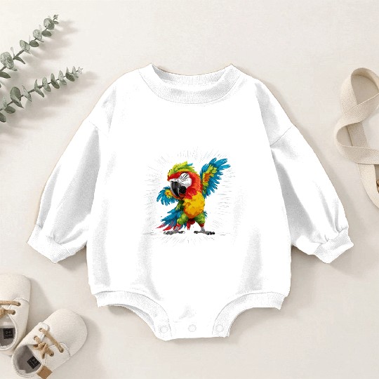 Macaw Parrot for a Bird Lover Animal Lover Baby Romper Sweatshirts
