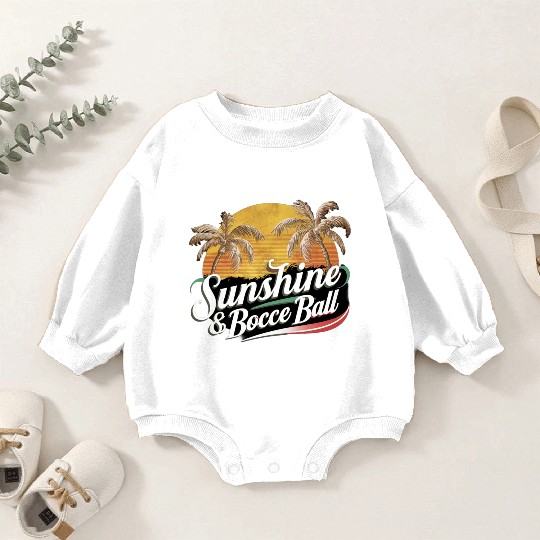 Sunset Palms & Bocce Bliss Baby Romper Sweatshirts