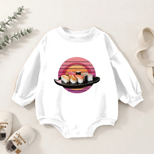 Retro sushi Baby Romper Sweatshirts