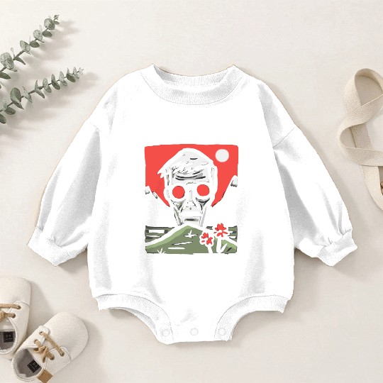 Japan Red Sun Creepy Guy Baby Romper Sweatshirts