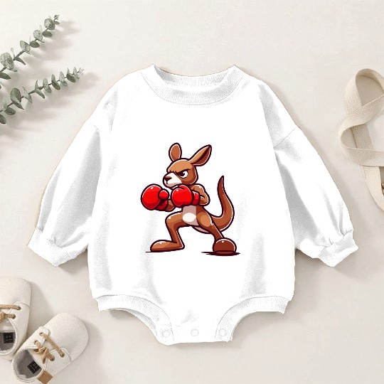 Ring Champ Kangaroo: Boxing Bound Baby Romper Sweatshirts