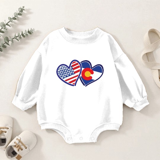 Patriotic Heart Keepsake Design Baby Romper Sweatshirts