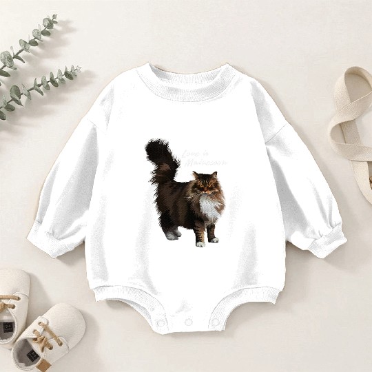 Love is Maine cat Baby Romper Sweatshirts