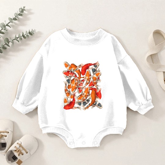 Japanese Asian Koi Fish Carp Nishikigoi Fish Art T Baby Romper Sweatshirts