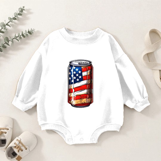 4th Of July. drink Baby Romper Sweatshirts