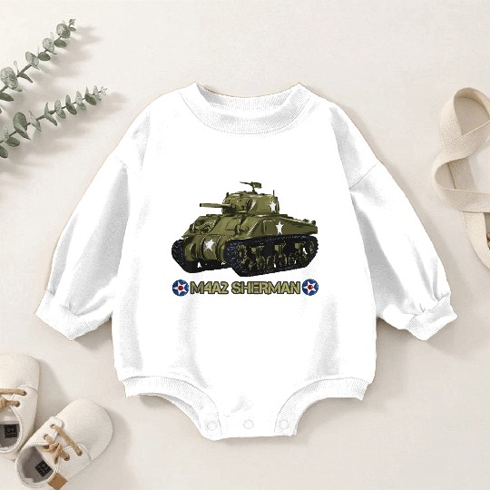 World War 2 American Tank M4A2 Sherman memorabilia Baby Romper Sweatshirts