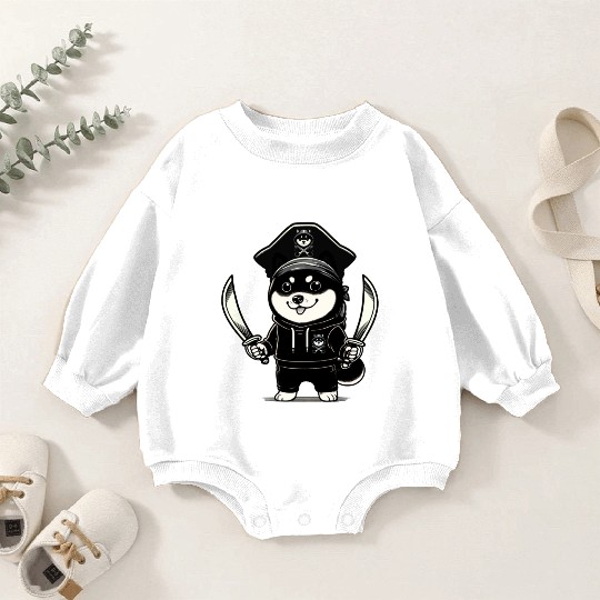 Shiba Inu Pirate Baby Romper Sweatshirts