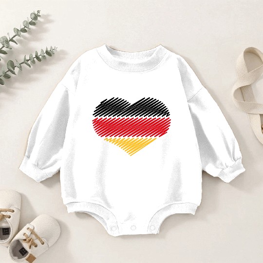 Heart - Black Red Gold (Germany / Flag / Scribble) Baby Romper Sweatshirts