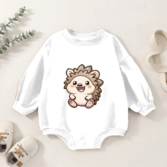 Adorable Smiling Hedgehog Cartoon Baby Romper Sweatshirts