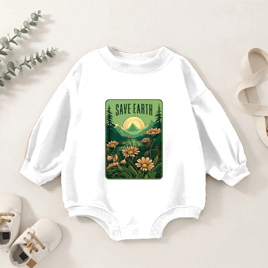 Save Earth Baby Romper Sweatshirts