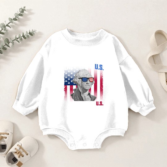 They Hate US Cuz They Ain't US George Washington Baby Romper Sweatshirts