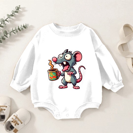 Mouse rat coffee coffee drinkers coffee lovers Baby Romper Sweatshirts