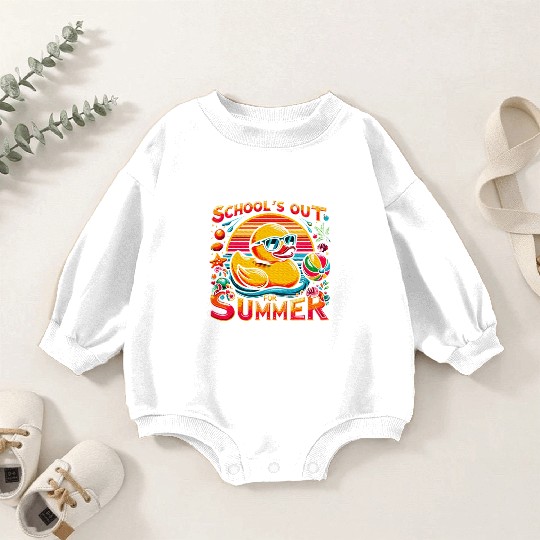 Schools Out For Summer Teacher Yellow Duck Baby Romper Sweatshirts