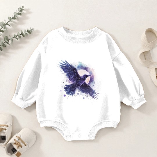 Celestial Raven Clipart Clipart, Crow Bird Witch Baby Romper Sweatshirts