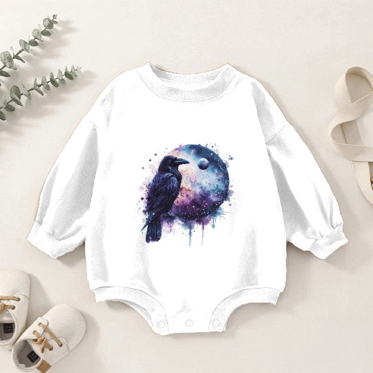 Celestial Raven Clipart Clipart, Crow Bird Witch Baby Romper Sweatshirts